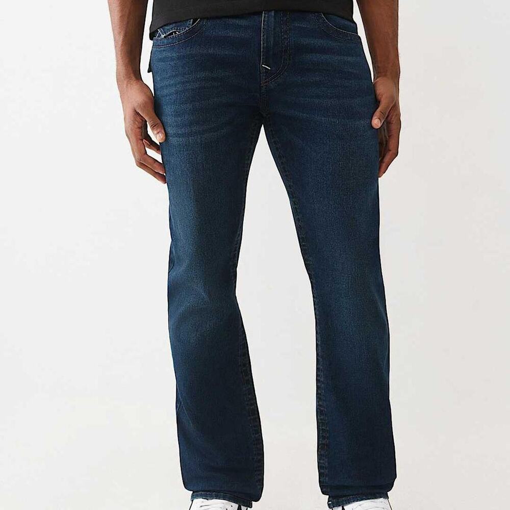 True religion men's ricky big t flap straight jeans